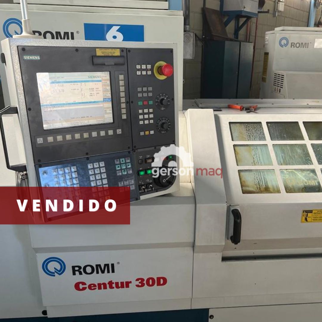 TORNO CNC ROMI CENTUR 30 D ANO 2007 COMANDO SIEMENS
